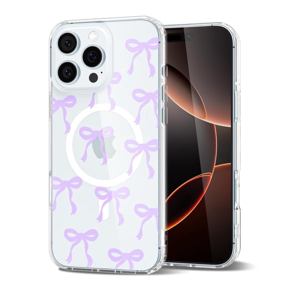 Funda Magnética Svanove para iPhone 16 Pro con Moño Morado