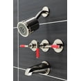 thumbnail image 4 of Kingston Brass KBX8136CKL Kaiser Three-Handle Tub and Shower Faucet, Polished Nickel, 4 of 5