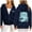 Navy, variant on CAIXIA Womens Hoodies Zip Up Classic-Fit Comfort Long Sleeve Pullover Top Womens Sweatshirts Graphic Drawstring Fall Jackets for Women with Pocket Lined Hoodie Coat for Women