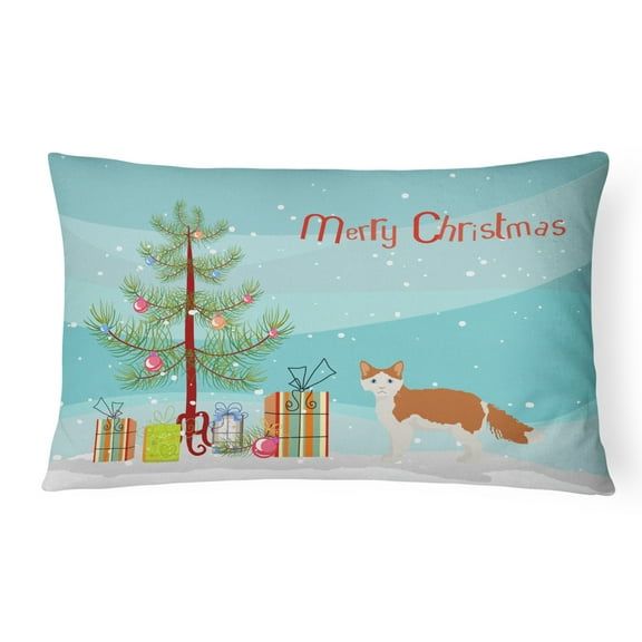 Carolines Treasures CK4643PW1216 La Perm 2 Cat Merry Christmas Canvas Fabric Decorative Pillow, 12H x16W, multicolor