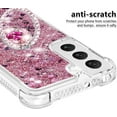 thumbnail image 4 of Phone Case for Samsung Galaxy S23 Plus,Shockproof Clear Quicksand Glitter Flowing Liquid with Bling Diamond Ring Stand,Cute Women Girls Case for Galaxy S23 Plus 6.6'' LS-Rose Gold, 4 of 14