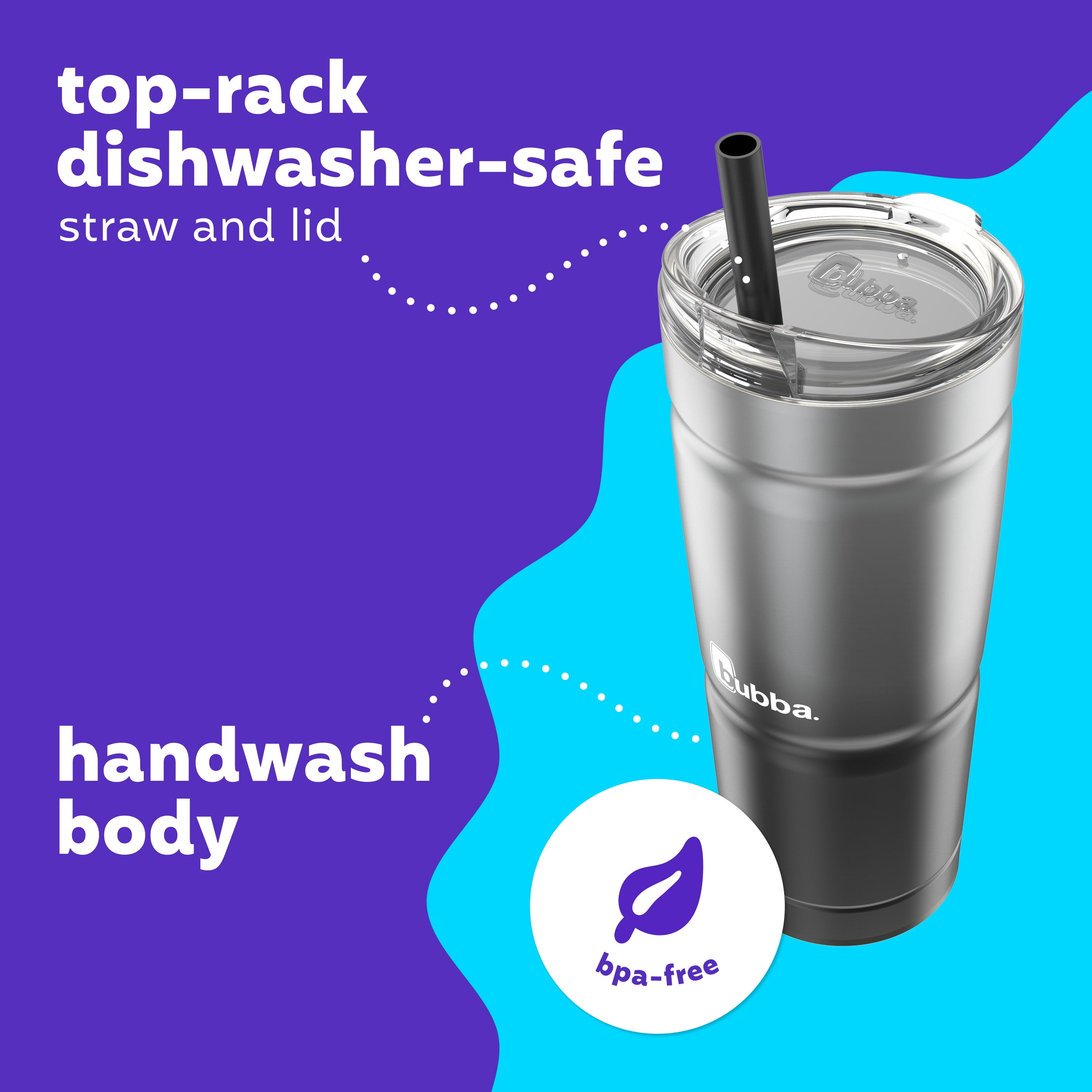 (2 pack) bubba Envy S Stainless Steel Tumbler with Straw, Black Ombre, 24 fl oz.