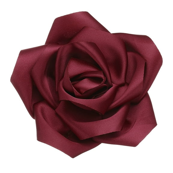 Uxcell Rose Flower Brooches and Pins, 4.3 in Flower Lapel Pins, Large Rose Floral Brooches for Women Wedding Party Dance Dress Suit Clothes Accessories Jewelry Gifts (Style 2 Burgundy)