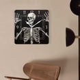thumbnail image 4 of 12 Inch Wall Clock Battery Operated Square Clock Decorative for Office, Kitchen, Outdoor, Living Room，Funny Skull Dahlia Day of The Dead Design, 4 of 4