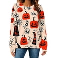 thumbnail image 2 of Plus Size Women's Halloween Graphic Sweatshirts Crew Neck Long Sleeve Comfortable, 2 of 6