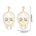 thumbnail image 2 of Personality Funny Rhinestone Earrings Thin Dangle Skeleton Earrings Wedding Women Accessories Jewelry Earrings For Women Earrings Hoops for Women Extra Large Hoop Earrings for Women Earring Chain Rose, 2 of 2