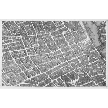 Paris 1739 Sectional map Stretched Canvas - Michel-Etienne Turgot (12 x 18)