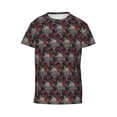thumbnail image 4 of Wukai Skull and Red Roses Youth Unisex Short Sleeve T-Shirt for Boys, Girls, Teens, and Kids-Small, 4 of 7