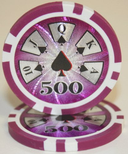 25 ct Pink $5000 5k Five Thousand Dollars "Las Vegas" 14g Poker Chips Laser Gfx 
