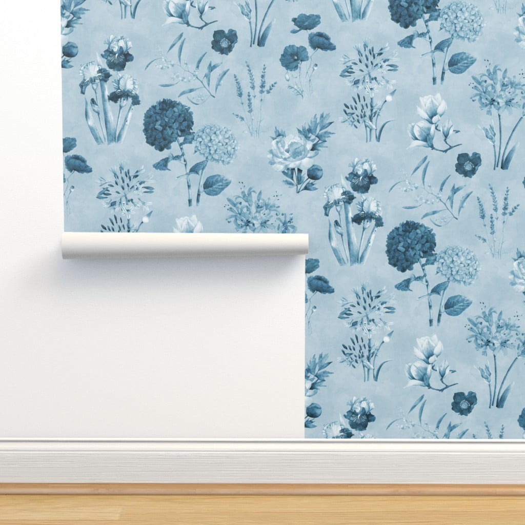 Peel & Stick Wallpaper 3ft x 2ft - Botanical Magnolia 24" Half-Drop