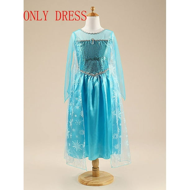 Robe Elsa pour filles, tenue de fête Cosplay, Costume de princesse