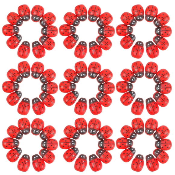 HEALEEP 100PCS Miniature Ladybugs Resin DIY Decoration Party Decoration Red