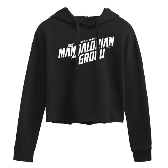 Star Wars - White Movie Logo Cropped Graphic Hoodie