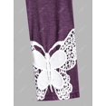 thumbnail image 4 of Camiseta con Panel de Mariposa en Talla Extra Rosegal  Mangas largas de talla grande, 4 of 5