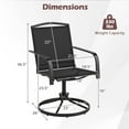 thumbnail image 3 of Gymax Patio Swivel Chairs Set of 4 w/ High Back & Round Metal Base for Backyard, 3 of 10