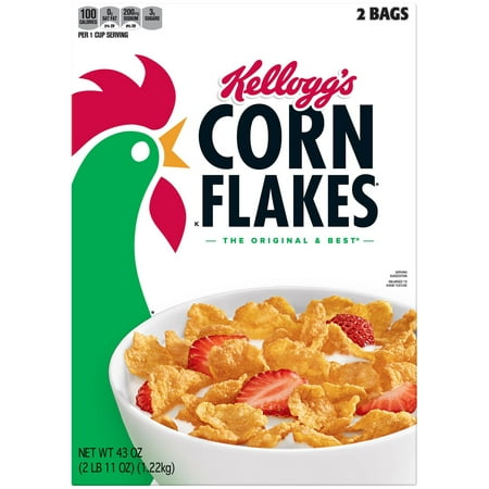 Kelloggs Corn Flakes  Cereal, 43 oz (Best Brand Of Corn Flakes)