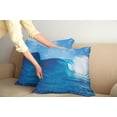 thumbnail image 3 of Ambesonne Ocean Throw Pillow Cover 2 Pack, Cloudy Summer Sky Wavy, 20", Navy White, 3 of 6