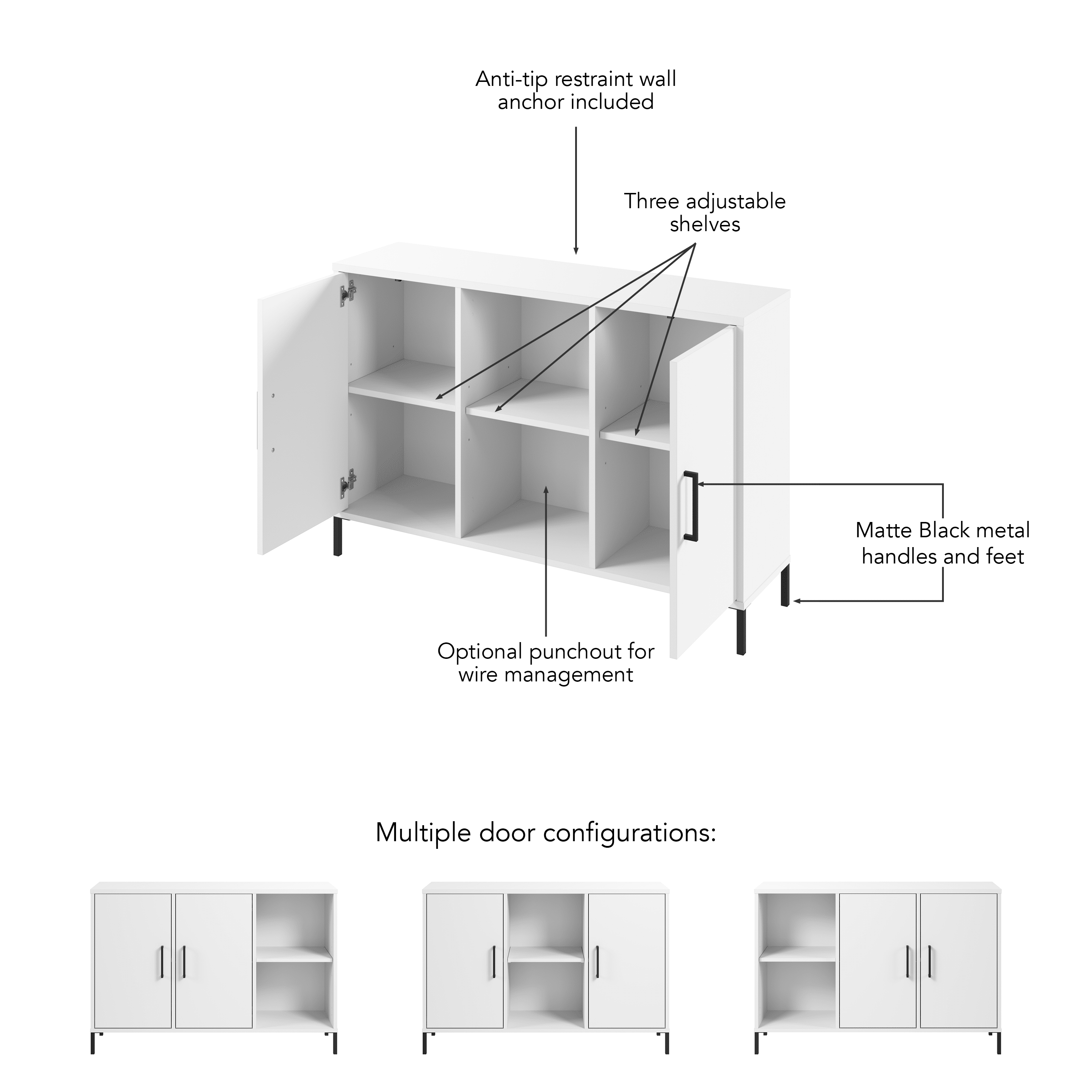 Bush Furniture Soho 43W TV Stand in White