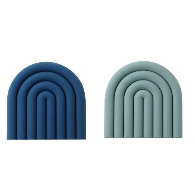 piezas de almohadilla aislante de silicona arcoíris, almohadilla para cazuela antiescaldado gruesa, posavasos, almohadilla de drenaje impermeable, manteles individuales de silicona