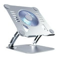 thumbnail image 4 of Soporte para computadora portátil con ventilador, ajustable, plegable, de aluminio, 3 velocidades, ventilador silencioso, enfriador para computadora Plata CUTICAT Soporte para portátil con ventilador, 4 of 8