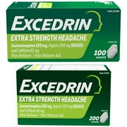 Excedrin Extra Strength Pain Reliever Aid Caplet Bundle, 300 Count