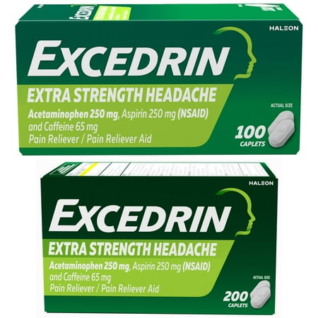 Excedrin Extra Strength Pain Reliever Aid Caplet Bundle, 300 Count