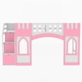 thumbnail image 4 of Low Loft Bed with Stairs, Twin Size Loft Beds with Castle Guardrail and Window, Wooden  Space Saving Loft Bed with Storage, No Box Spring Needed (Pink), 4 of 8