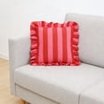 thumbnail image 1 of Iumwxz Pillow with Ruffle Edge Soft Striped Decorative Accent for Sofa Bed Home Use Stylish Modern Cushion Comfortable Removable Insert Deluxe Beautiful Home Decor Multifunctional Gift, 1 of 6