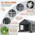 thumbnail image 5 of VEVOR Carport Canopy Car Canopy with Sidewalls and Windows 10x20ft or 12x20ft 12x20FT - Grey, 5 of 5