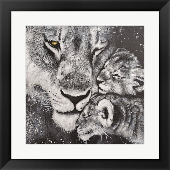 Great Art Now Lioness by Britt Hallowell, Framed Wall Art, 19.5W x 19.5H