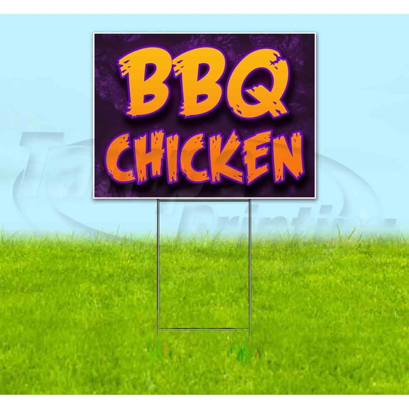 BBQ Chicken (18" x 24") Yard Sign, Includes Metal Step Stake