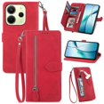thumbnail image 1 of For Xiaomi Redmi Note 14 4G (164.84x78.15x8.16mm) Case Zipper Wallet Flower Imprint PU Leather Phone, 1 of 5