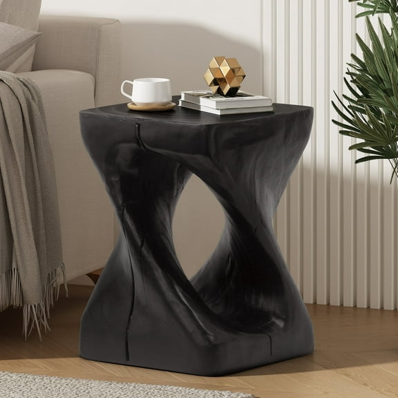 Patio Table,Unique Twisted Spiral Side Table, 11.7x11.7x16 Inches
