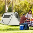thumbnail image 2 of 2-3 Person Instant Pop-Up Camping Tent with Fiberglass Frame, Oval UPF40  UV Protection High Quality Shelter, Tent with 8 Ground Stakes & 4 Windproof Ropes for Family Camping,  Outdoor Adventures, 2 of 5