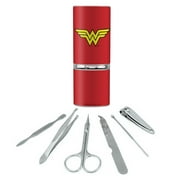Wonder Woman Classic Logo Stainless Steel Manicure Pedicure Grooming Beauty Care Travel Kit