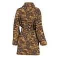 thumbnail image 2 of Brown Hawaiian Camo Flower Pattern Women Bathrobe One Size Univeral Fits, Tropical Hawaiian Aloha Floral Fashion Lightweight Plush Fleece Long Robe For Women, 2 of 3