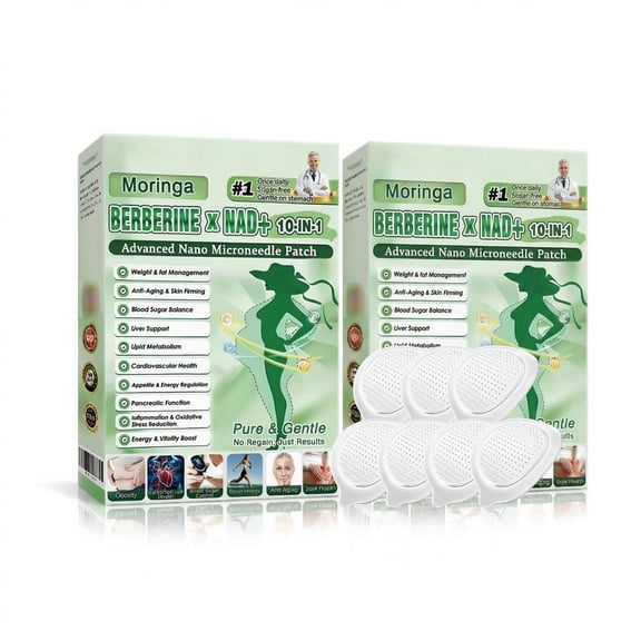 Nano Mikron Pflaster Patch,10-in-1 Herbal Skin Patch, Advanced Botanical Formula for Women & Men, Gentle Non-Irritating Skin Care, 2 Box (7 Patches)