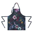thumbnail image 2 of Pioneer Flower Floral Print Pattern Apron-Garden Aprons for Women with Pockets-Cotton Linen Waterproof Kitchen Cooking Gardening Aprons Adjustable for Kitchen,Cooking,BBQ and Salon 33x27 Inch, 2 of 7