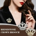 thumbnail image 4 of Carroterr Royal Design Diamante Crown Brooch Pin in Gold Silver Plating Sale Z4K6, 4 of 9