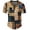 a-Khaki17635, variant on VNKIDY Mens Patchwork Waffle Knit Henley Shirt Short Sleeve Button Neck Curved Hem Casual TShirts For Daily Wear Brown L