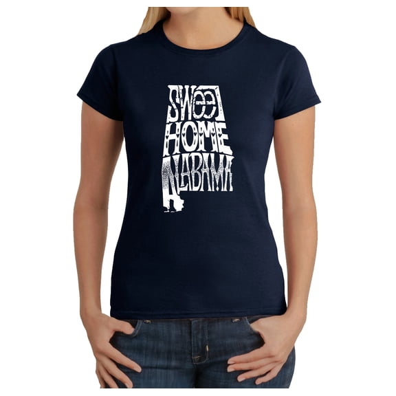 LA Pop Art Women's Word Art T-Shirt - Sweet Home Alabama