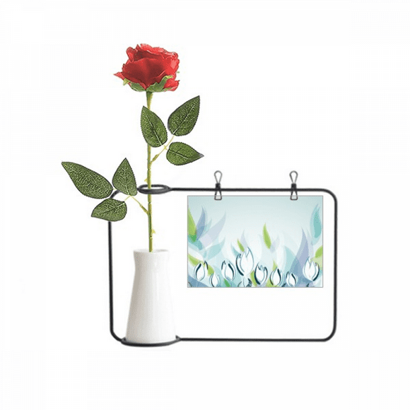 Hand Painted Tulip Flower Artificial Rose Flower Hanging Vases Decoration Bottle