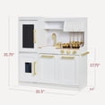 thumbnail image 2 of Best Choice Products Wooden Pretend Play Kitchen for Kids, Interactive Playset, 11 Accessories - Ivory with Herringbone, 2 of 8