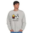 thumbnail image 5 of Burnt Burger BBQ Fire Funny Grilling Men's Crewneck Sweatshirt Brisco Brands S, 5 of 6