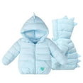 thumbnail image 2 of IVEYRTF Toddler Kids Boys Girls Winter Fleece Padded Jacket Hooded Zip Up Coat Warm Outwear Cute Ears for Fall Winter Clothes Soft Lined Breathable Comfortable(Light Blue#1,5 Years), 2 of 6