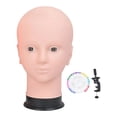 thumbnail image 2 of Cabeza de maniquí calva para confección de pelucas, estilismo, cosmetología, formación multiusos sin ceja, 2 of 9