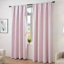 Xuniizn Blackout Curtains for Bedroom Thermal Insulated - 100%Polyester Black Out Curtains 2 Panels Set Room Darkening Window Curtains for Living Room, Pink