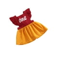 thumbnail image 2 of Wassery Toddler Baby Girls Easter Dress Contrast Color Ruffle Sleeve Square Neck Bowknot Tulle Sweet Birthday Party Princess Dresses 12M-3T, 2 of 9
