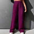 thumbnail image 2 of BLVB Women's Cozy Fleece Pants Casual Soft Elastic Waist Thick Winter Warm Thermal Pajama Pants Loungewear, 2 of 8