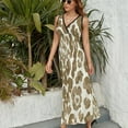 thumbnail image 6 of Cheetah Leopard Dress Fashion Boho Beach Long Dresses Female Party Printed Maxi Dress, 6 of 9